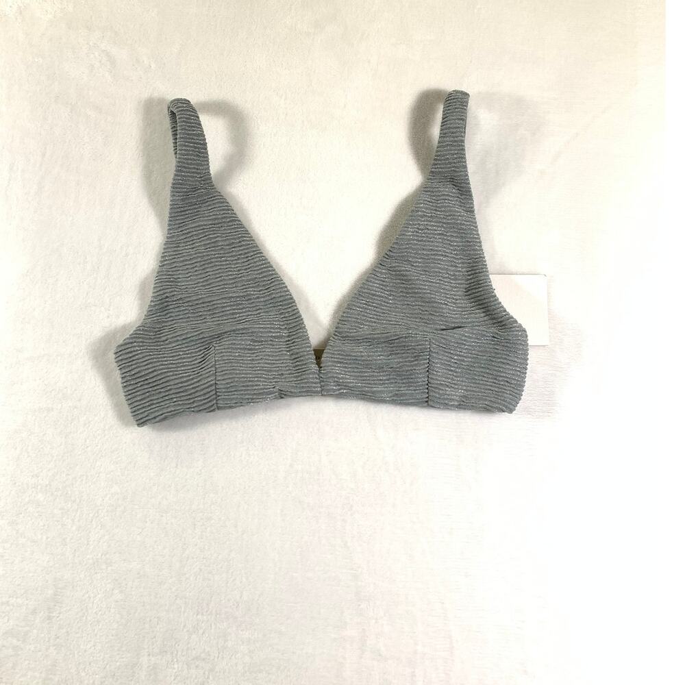 NWT Rumer Cassidy Bikini Top in Gray with Shimmer Size Medium